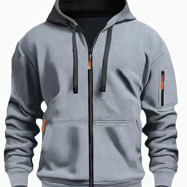 Men's Heavyweight Zip Up Hoodie Jacket – Light Gray