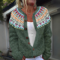 Juna - Fair Isle Floral Knit Cardigan