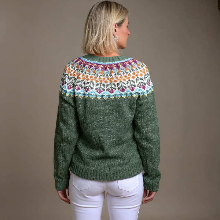 Juna - Fair Isle Floral Knit Cardigan 2