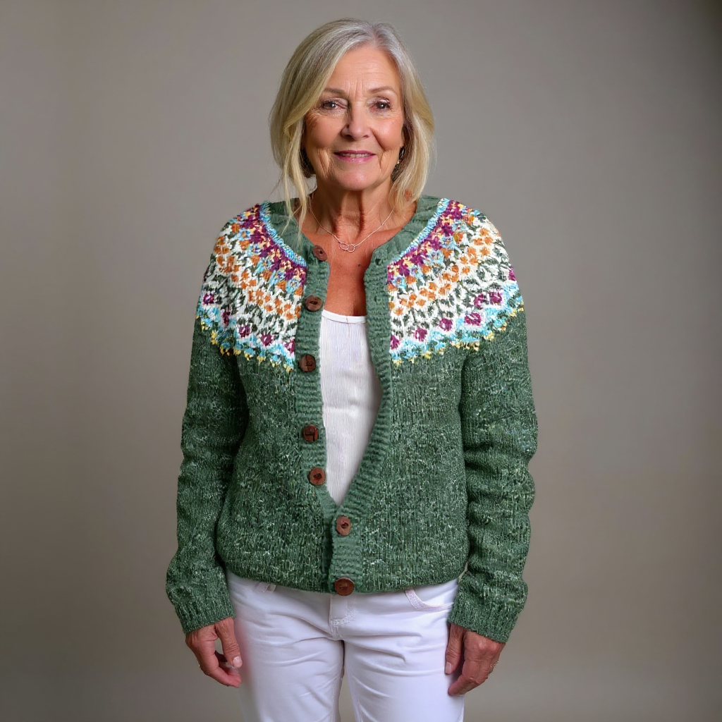 Juna - Fair Isle Floral Knit Cardigan 3