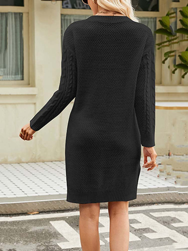 Juno - Black Ribbed Knit Mini Dress 3