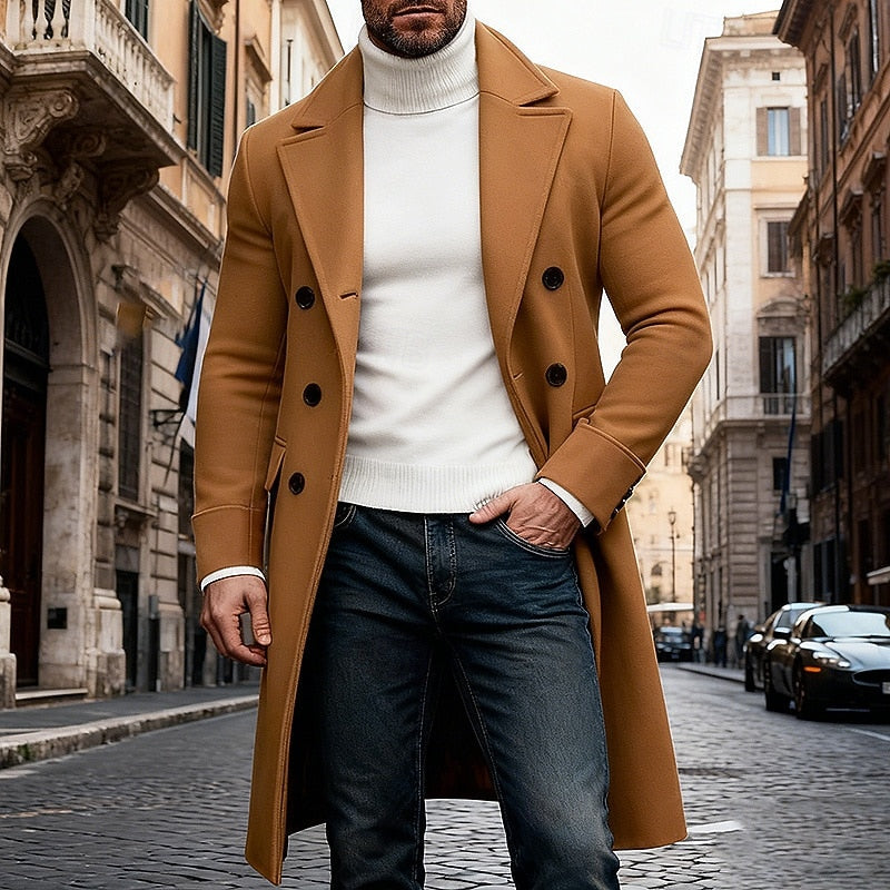 Jurre | Men's Double Breasted Long Overcoat Winter Coat 1