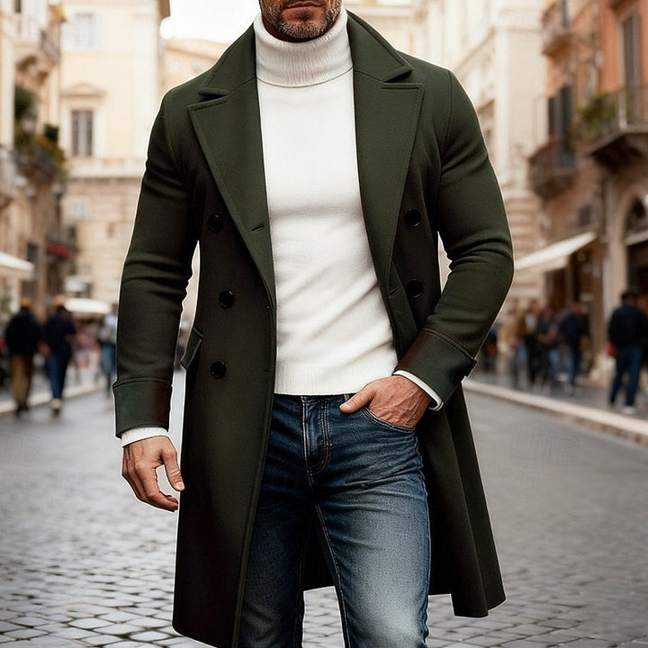 Jurre | Men's Double Breasted Long Overcoat Winter Coat 2