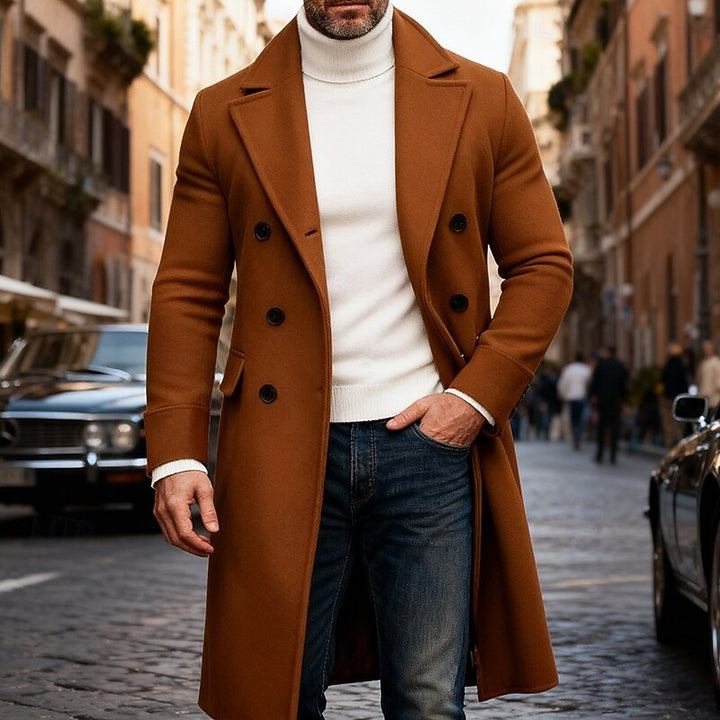 Jurre | Men's Double Breasted Long Overcoat Winter Coat 3