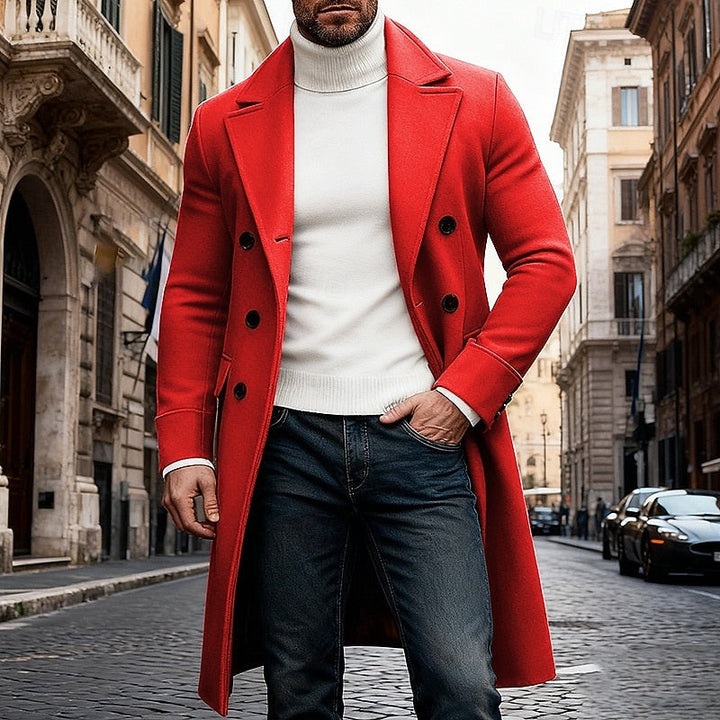 Jurre | Men's Double Breasted Long Overcoat Winter Coat 5
