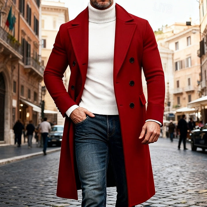 Jurre | Men's Double Breasted Long Overcoat Winter Coat 7