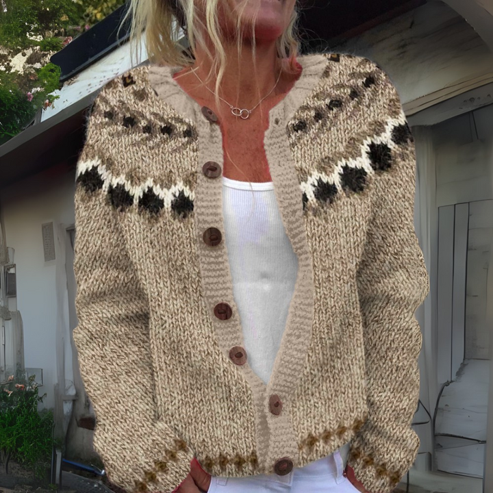 Kaja - Folk Fair Isle Knit Cardigan 1