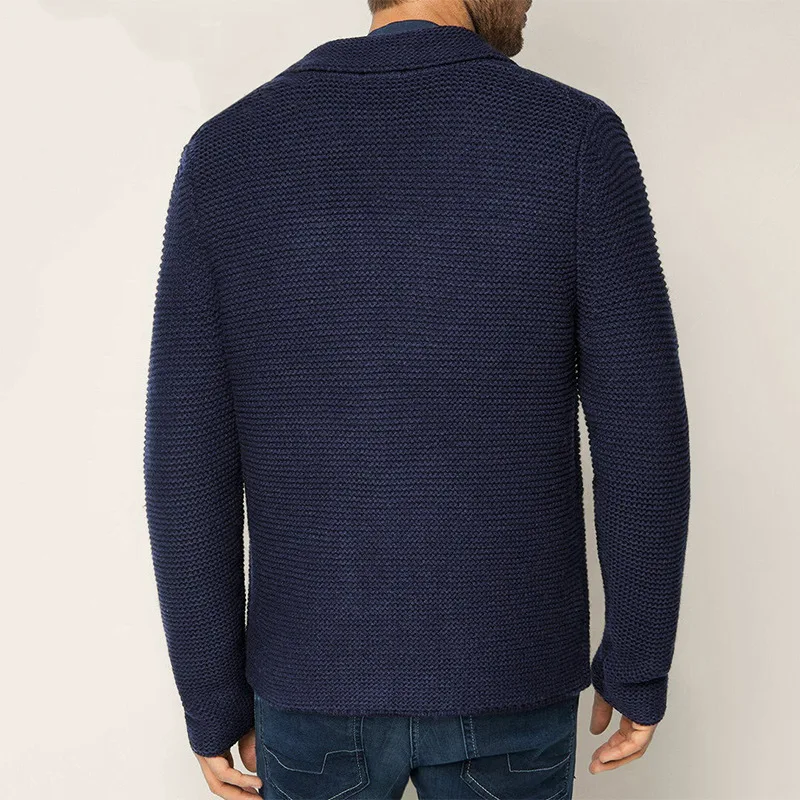 Kasper | Men's Knitted Blazer Cardigan Sweater Jacket Pockets 7