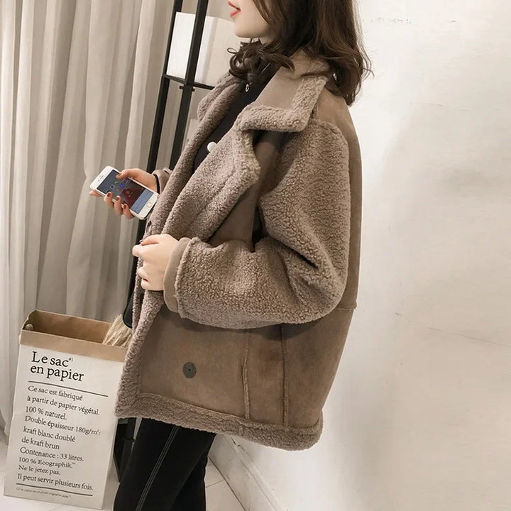 Katrien | Women's Faux Shearling Jacket Oversized Aviator Sherpa 2