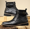 Kellan | Men's Combat Boots Leather Lace Up Motorcycle Work Ankle