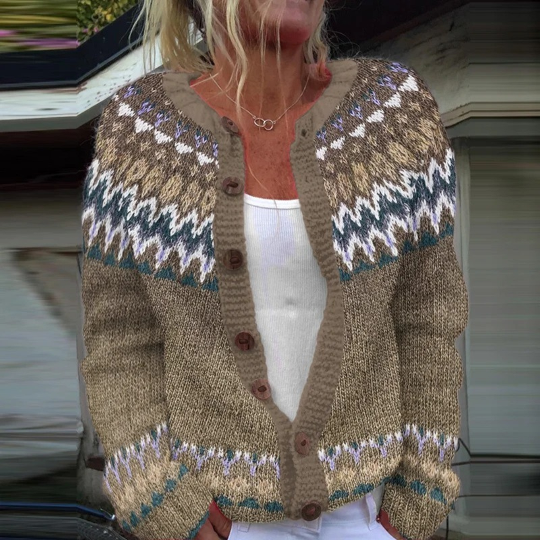 Kirsa - Vintage Nordic Knit Cardigan 1