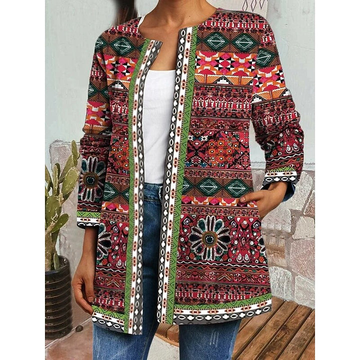 Klaartje | Women's Collarless Floral Tapestry Jacket 1