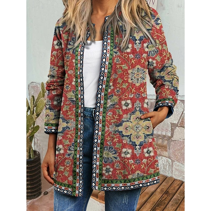 Klaartje | Women's Collarless Floral Tapestry Jacket 2