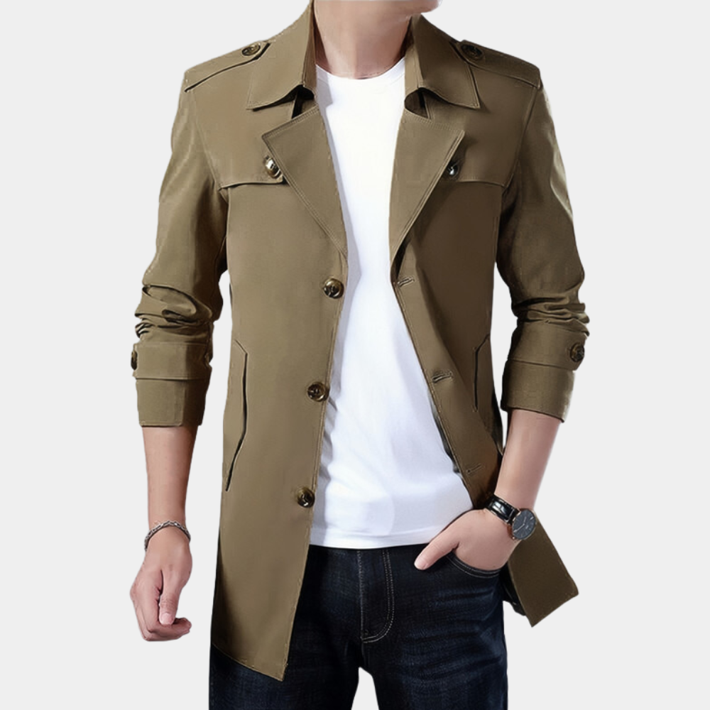 Klaas | Men's Trench Coat Long Winter Coat Warm 1