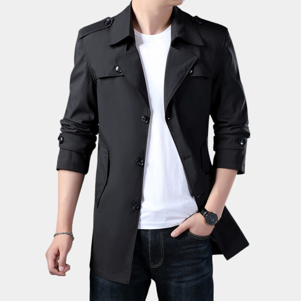 Klaas | Men's Trench Coat Long Winter Coat Warm 2