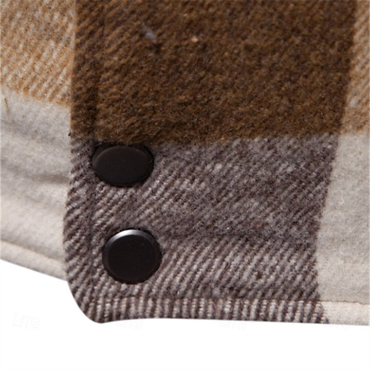Men's Plaid Lined Shirt Jacket – Detail View