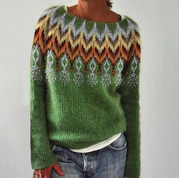 Laurel - Fair Isle Yoke Knit Sweater 1