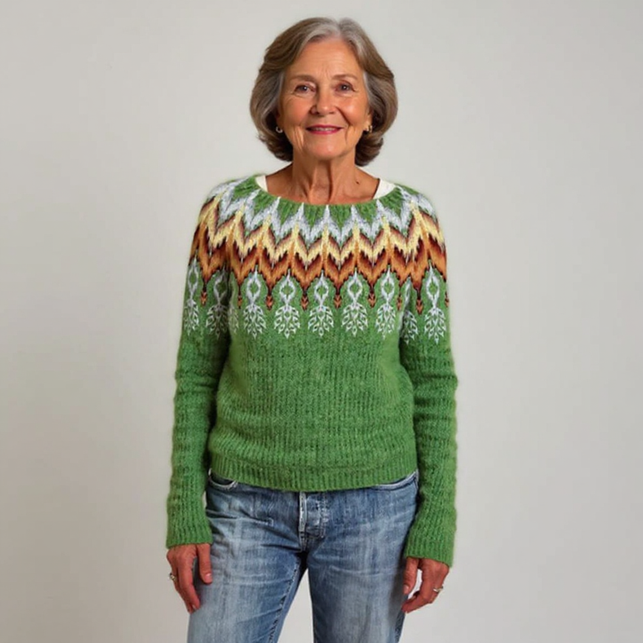 Laurel - Fair Isle Yoke Knit Sweater 2