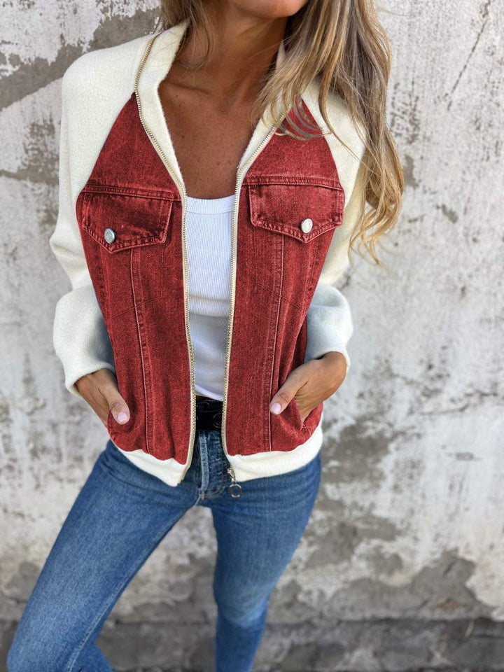 Lea - Contrast Sleeve Denim Jacket 5