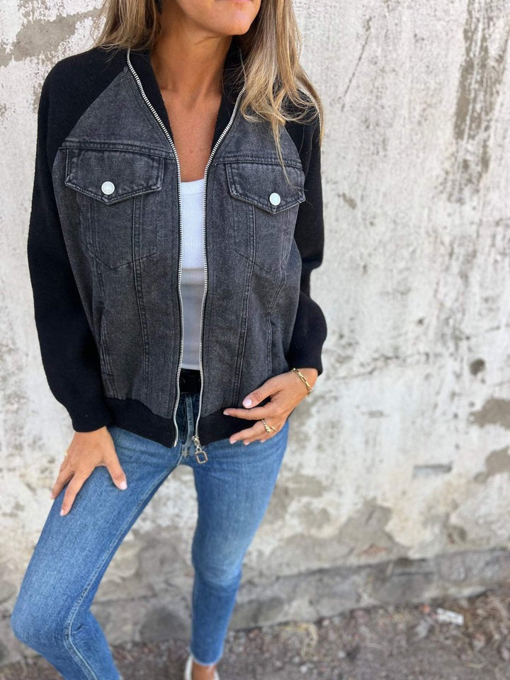 Lea - Contrast Sleeve Denim Jacket 7
