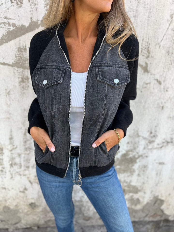 Lea - Contrast Sleeve Denim Jacket 8