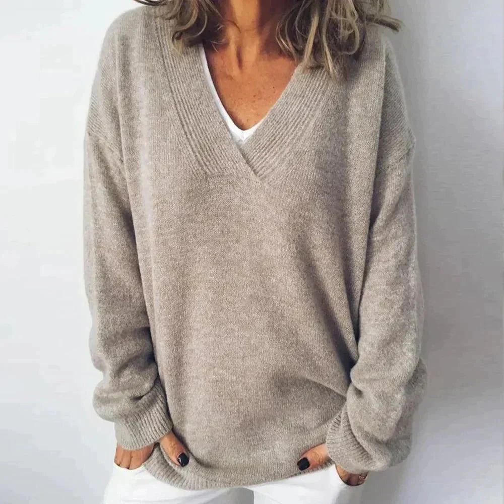 Lexie - Soft V-Neck Knit Sweater 1