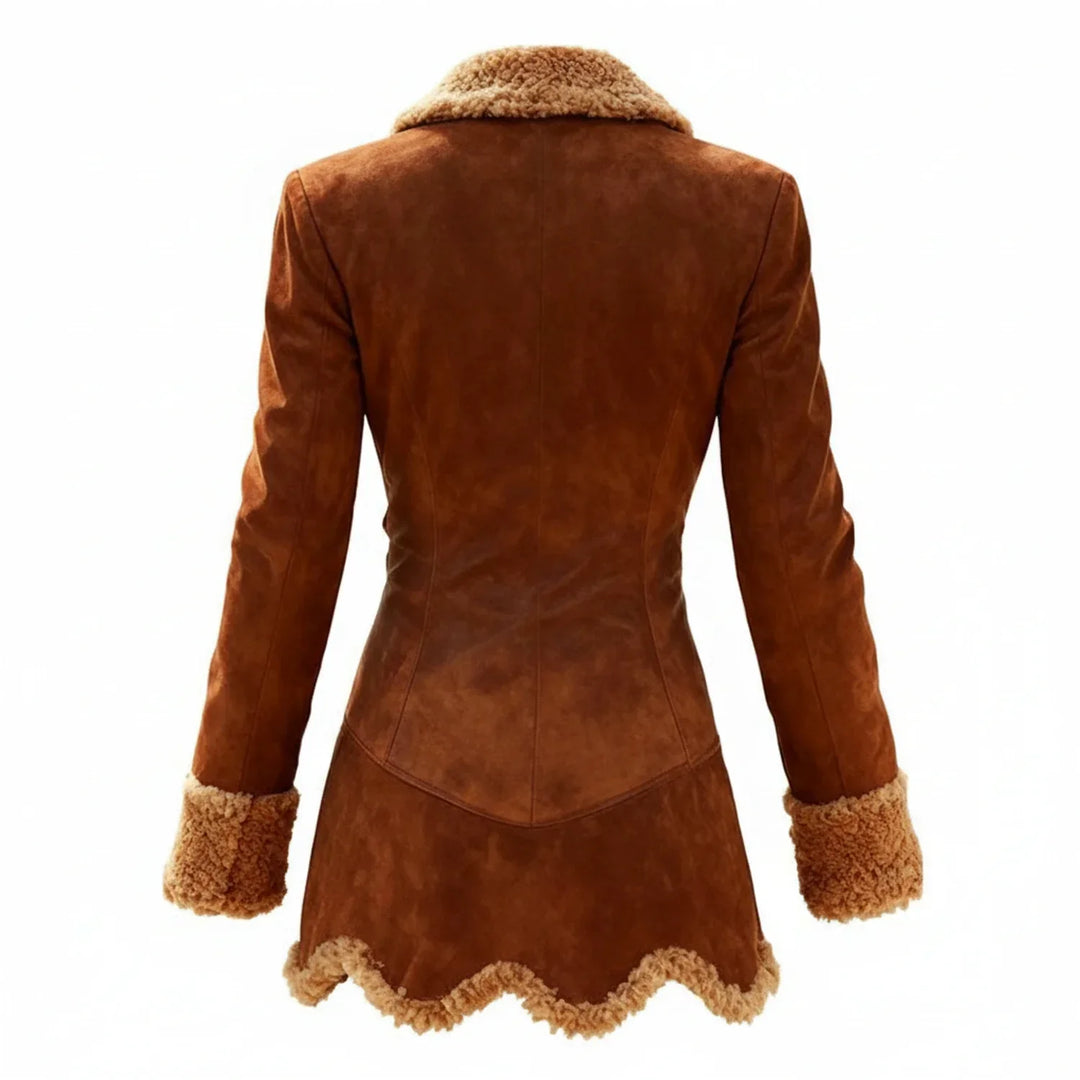 Liesbeth | Women's Faux Shearling Coat Fur Trim Fitted Winter 3