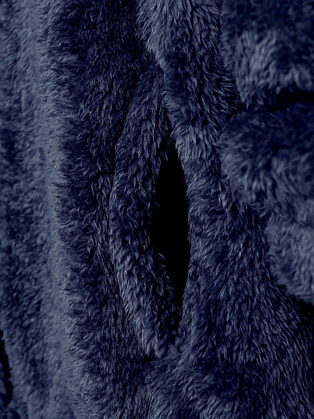 Men's Plush Fleece Hooded Zip Jacket – Detail View