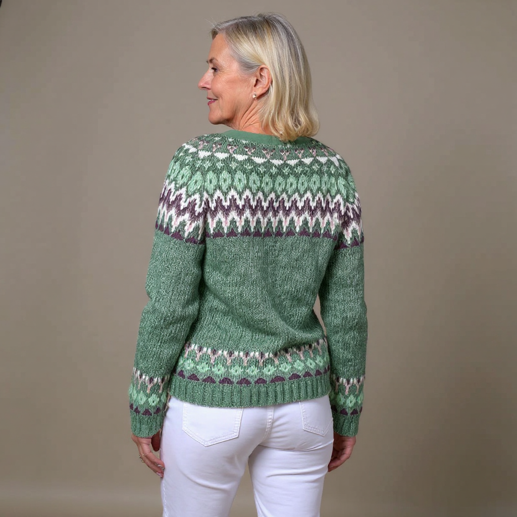 Lila - Nordic Fair Isle Knit Cardigan 2