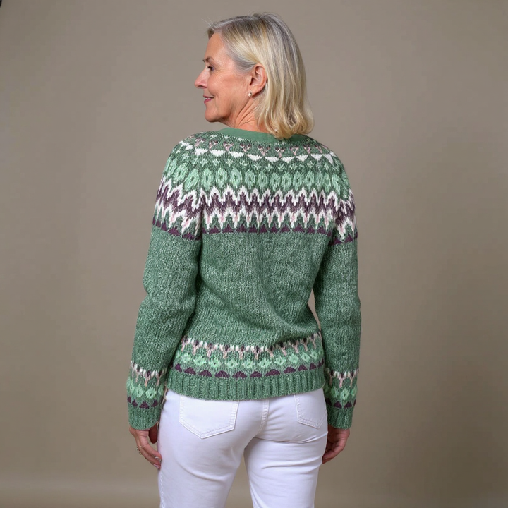 Lila - Nordic Fair Isle Knit Cardigan 2