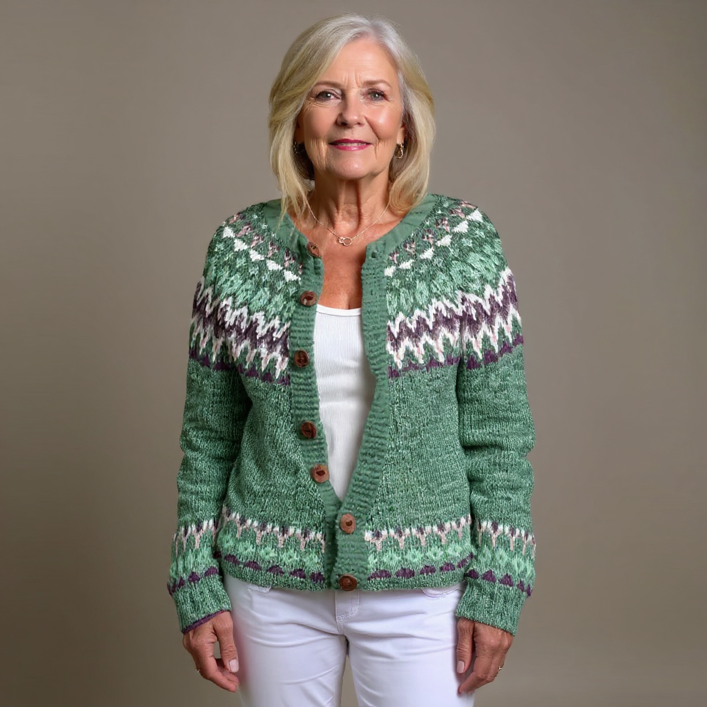 Lila - Nordic Fair Isle Knit Cardigan 3