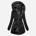 Linde | Women's Long Puffer Coat Fleece Lined Hooded Winter