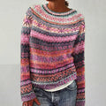 Liv - Striped Icelandic Fair Isle Knit Sweater