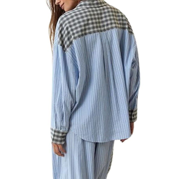 Liza | Women's Checkered Pajama Set Long Sleeve 10