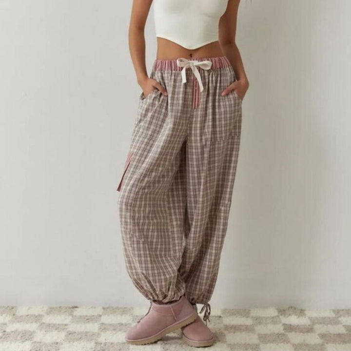 Liza | Women's Checkered Pajama Set Long Sleeve 5