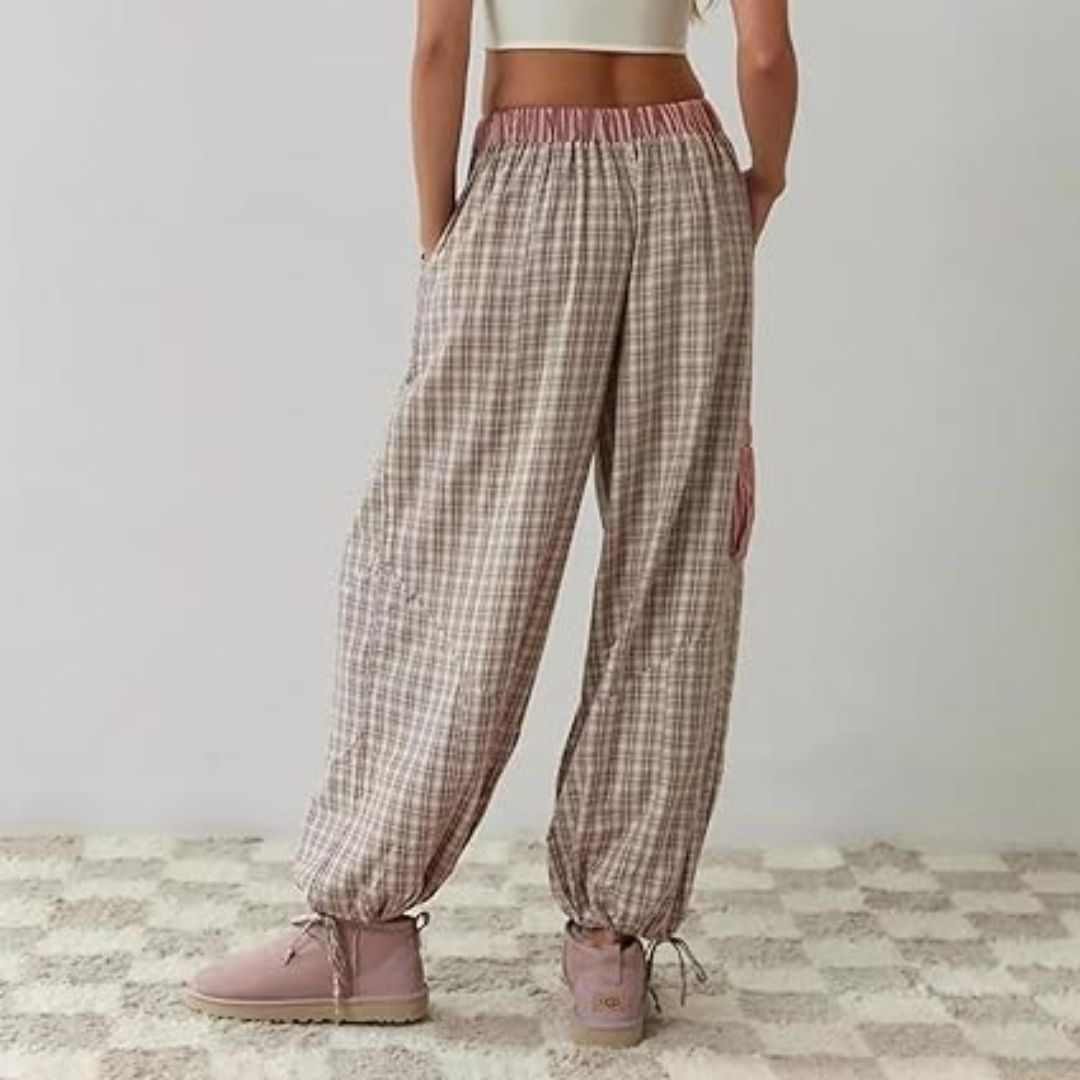 Liza | Women's Checkered Pajama Set Long Sleeve 7