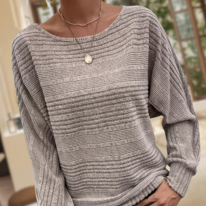 Lorna | Women's Boat Neck Batwing Sweater Slouchy Knit 7