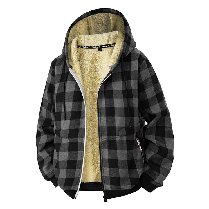 Louis | Men's Hooded Flannel Jacket Sherpa Lined 3