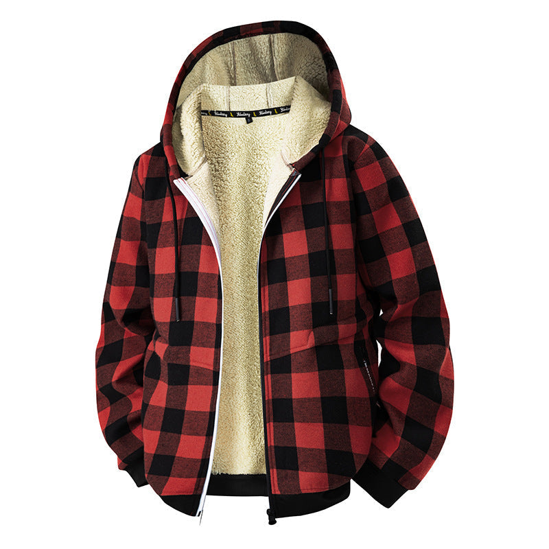 Louis | Men's Hooded Flannel Jacket Sherpa Lined 4