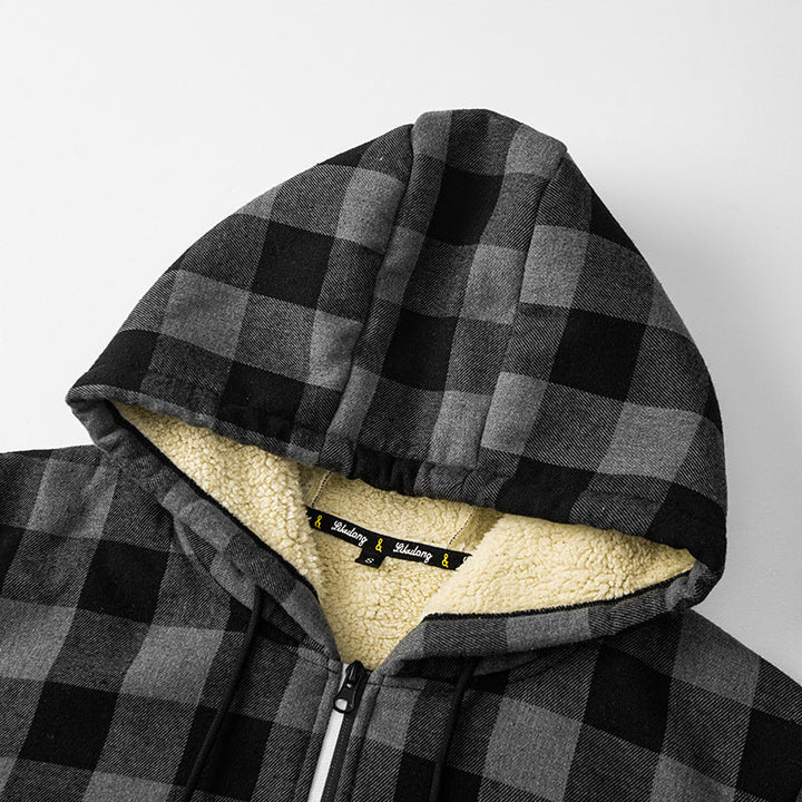 Louis | Men's Hooded Flannel Jacket Sherpa Lined 6