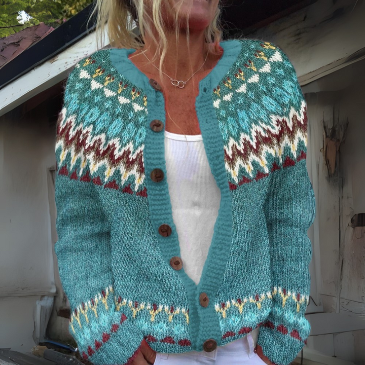 Lova - Fair Isle Knit Cardigan 1