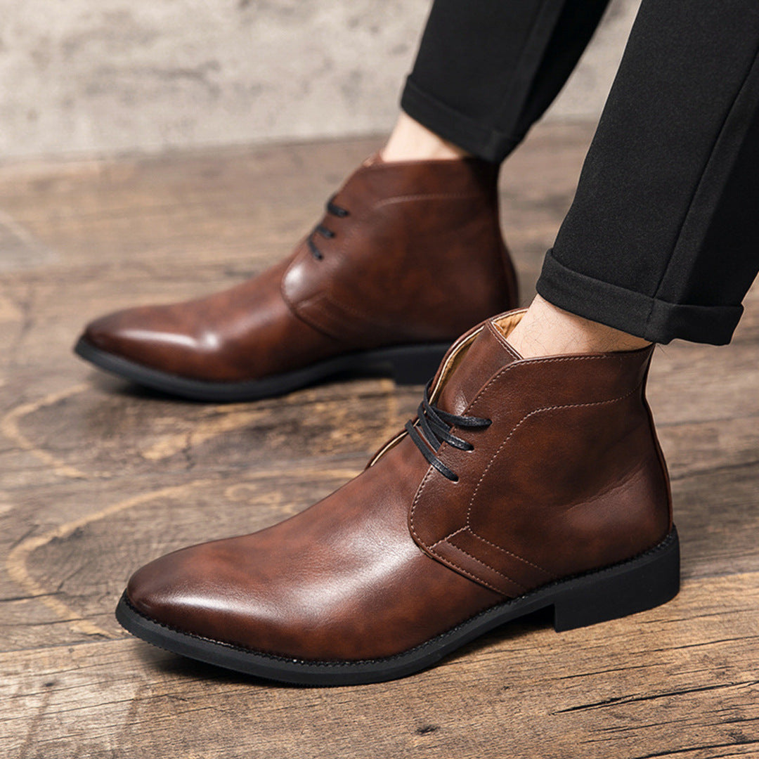 Lucian | Men's Chukka Boots Leather Dress Lace Up Ankle Casual 3