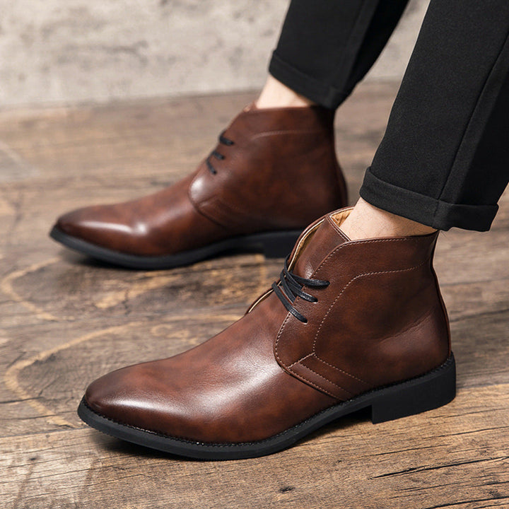 Lucian | Men's Chukka Boots Leather Dress Lace Up Ankle Casual 3