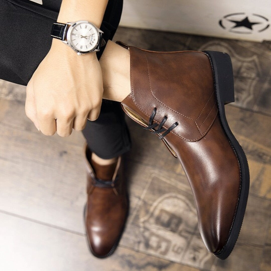 Lucian | Men's Chukka Boots Leather Dress Lace Up Ankle Casual 5