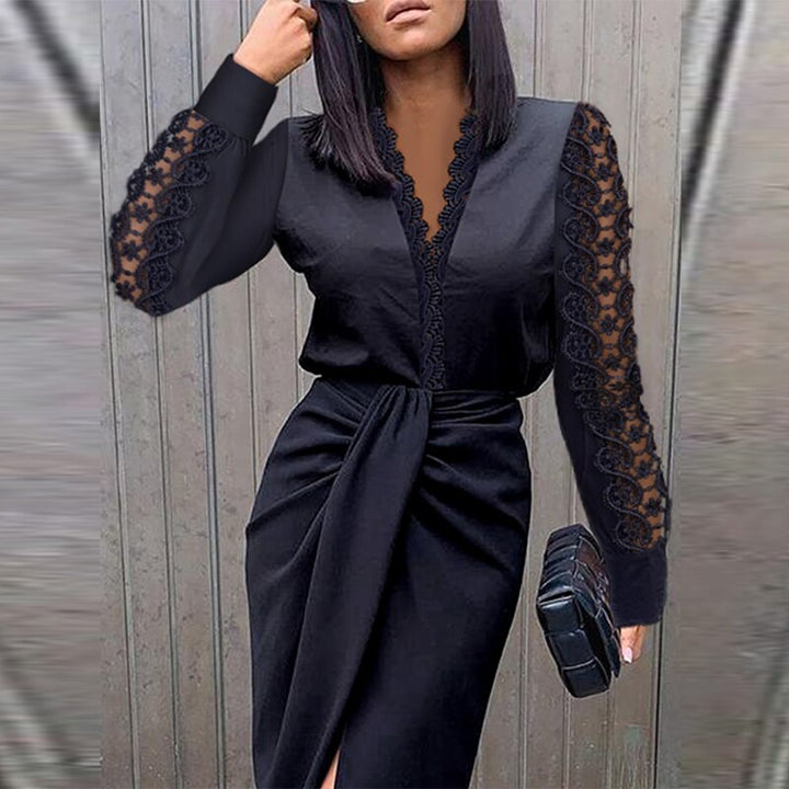 Lucienne - Lace Wrap Midi Dress 1