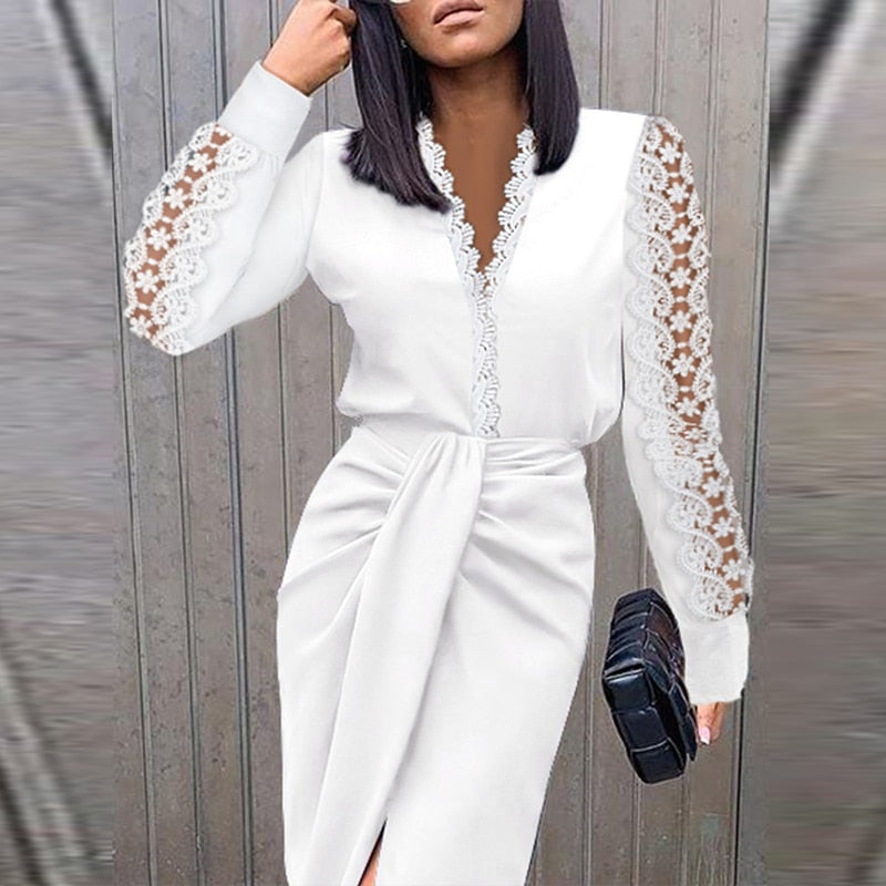 Lucienne - Lace Wrap Midi Dress 2