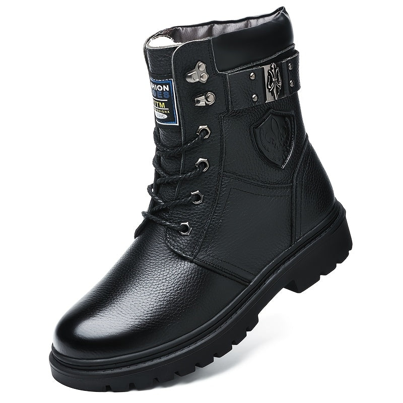 Luuk | Men's Fur Lined Leather Winter Combat Boots 1