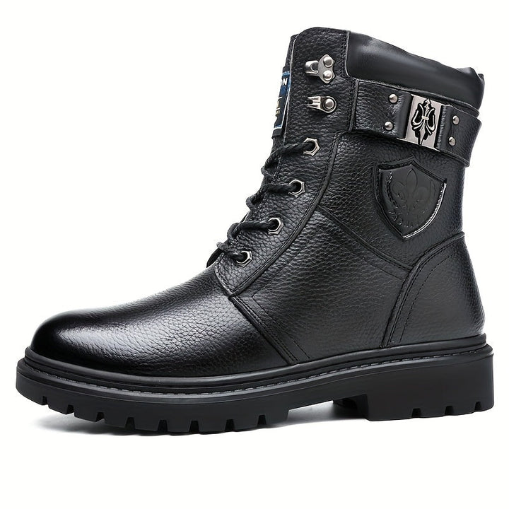 Luuk | Men's Fur Lined Leather Winter Combat Boots 10