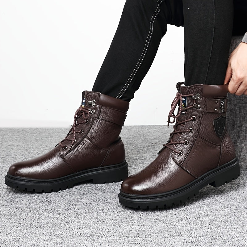 Luuk | Men's Fur Lined Leather Winter Combat Boots 2