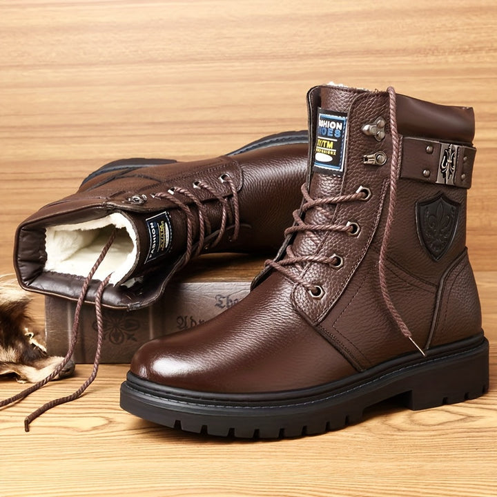 Luuk | Men's Fur Lined Leather Winter Combat Boots 3